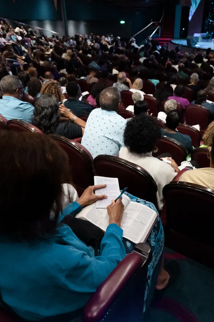 People sitting in an auditorium