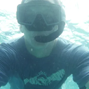 man snorkeling