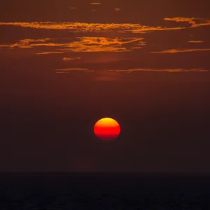 fiery red sunset